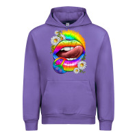 Tulip rainbow lips with daisies Urban Hoodie - texasbilliewilder