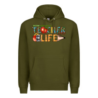 Army Green teacher life Premium Hoodie - texasbilliewilder