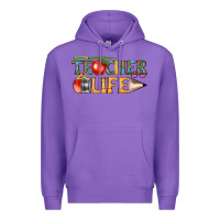Purple teacher life Premium Hoodie - texasbilliewilder