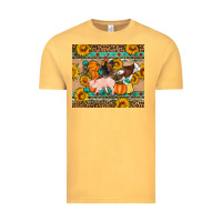 Vintage Mustard Fall Coop Animals Vintage Tee - Artiststas