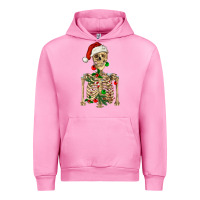 Fuchsia Pink Christmas Skeleton Urban Hoodie - RanaPortraitStore