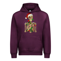 Mauve Wine Christmas Skeleton Urban Hoodie - RanaPortraitStore