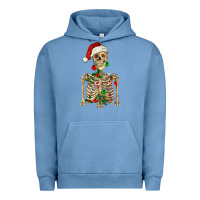 Pigment Pebble Blue Christmas Skeleton Urban Hoodie - RanaPortraitStore