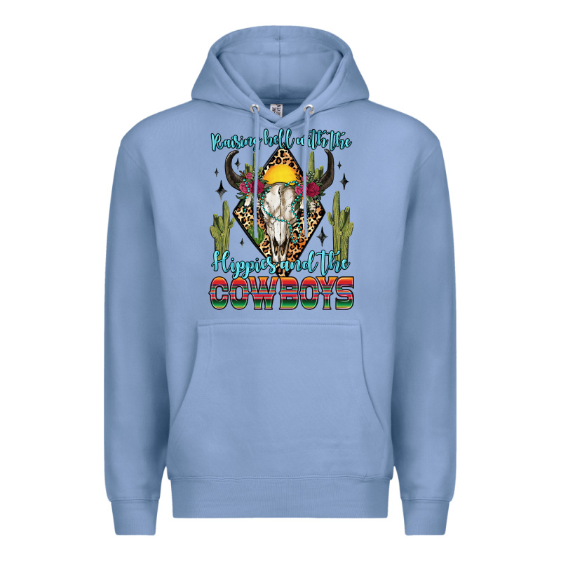 Raising Hell With The Hippies And The Cowboys Premium Hoodie by Zillion Design Studio | Teevron