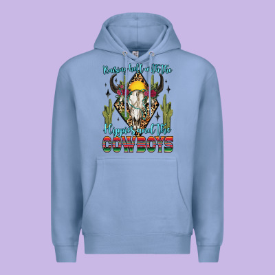 Raising Hell With The Hippies And The Cowboys Premium Hoodie Designed By Zillion Design Studio