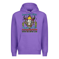 Purple raising hell with the hippies and the cowboys Premium Hoodie - Zillion Design Studio