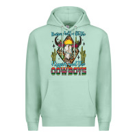 Seafoam raising hell with the hippies and the cowboys Premium Hoodie - Zillion Design Studio