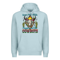 Blue Mist raising hell with the hippies and the cowboys Premium Hoodie - Zillion Design Studio