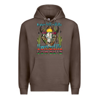 Coffee raising hell with the hippies and the cowboys Premium Hoodie - Zillion Design Studio