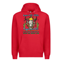 Red raising hell with the hippies and the cowboys Premium Hoodie - Zillion Design Studio