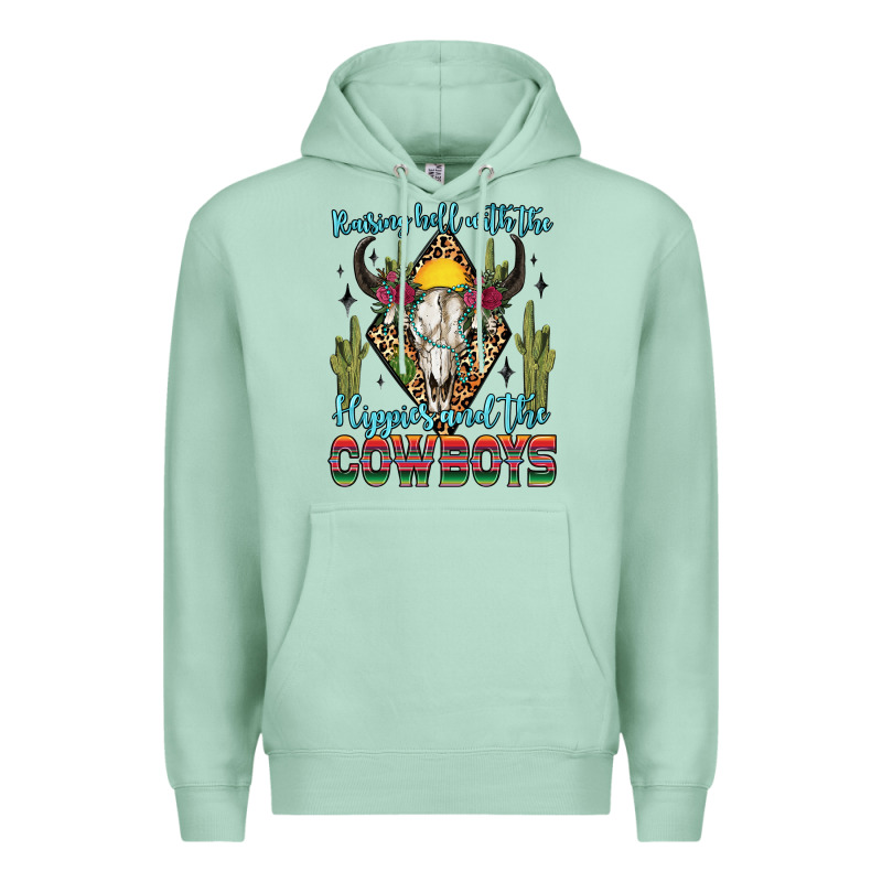 Raising Hell With The Hippies And The Cowboys Premium Hoodie by Zillion Design Studio | Teevron