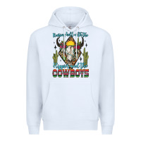 White raising hell with the hippies and the cowboys Premium Hoodie - Zillion Design Studio