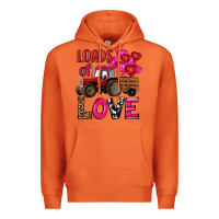 Carrot valentine's day loads of love tractor with pin heart balloons Premium Hoodie - RanaPortraitStore