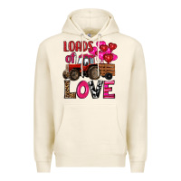 Tofu valentine's day loads of love tractor with pin heart balloons Premium Hoodie - RanaPortraitStore