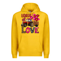 Lemon valentine's day loads of love tractor with pin heart balloons Premium Hoodie - RanaPortraitStore