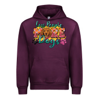Mauve Wine less people more dogs Urban Hoodie - Zillion Design Studio