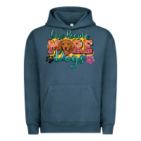 Pigment Midnight Navy less people more dogs Urban Hoodie - Zillion Design Studio