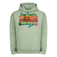 Pigment Oil Green less people more dogs Urban Hoodie - Zillion Design Studio