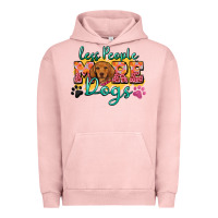 Pigment Salmon less people more dogs Urban Hoodie - Zillion Design Studio