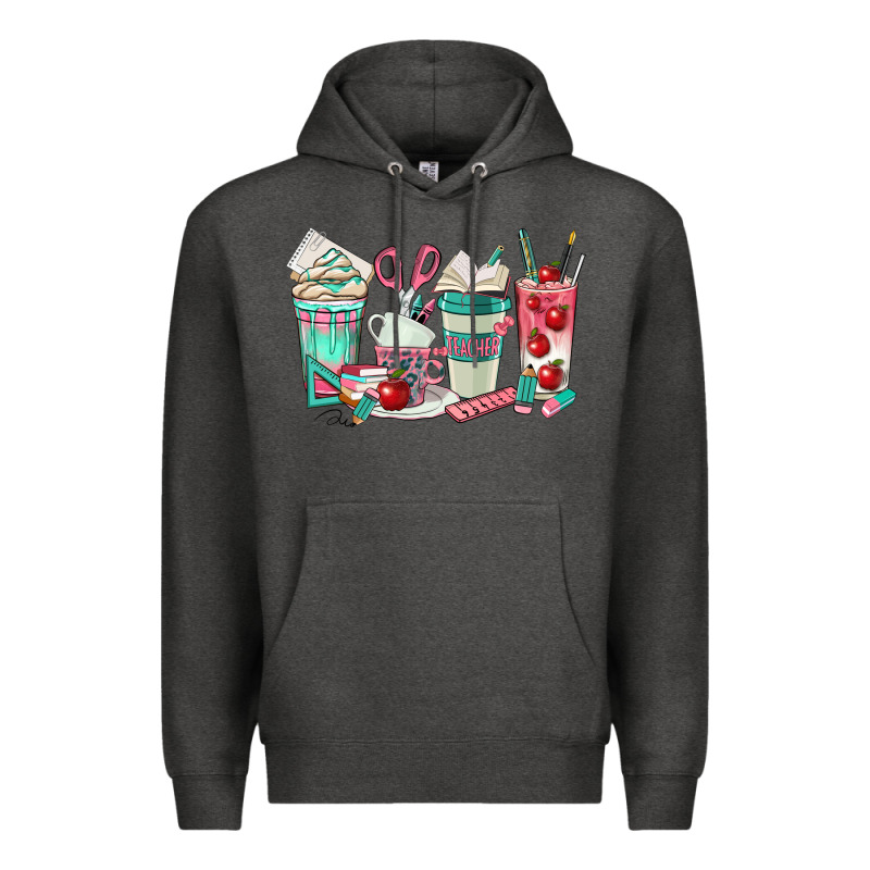 Teacher Coffee Cups Premium Hoodie by texasbilliewilder | Teevron