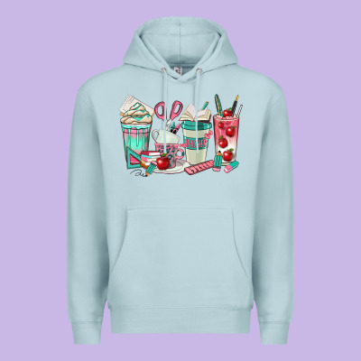 Teacher Coffee Cups Premium Hoodie Designed By Texasbilliewilder