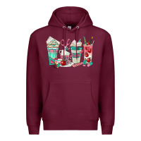 Burgundy teacher coffee cups Premium Hoodie - texasbilliewilder