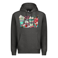 Charcoal Heather teacher coffee cups Premium Hoodie - texasbilliewilder