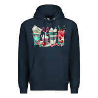 Navy teacher coffee cups Premium Hoodie - texasbilliewilder