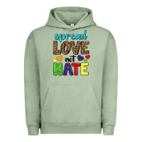 Pigment Oil Green spread love not hate Urban Hoodie - texasbilliewilder