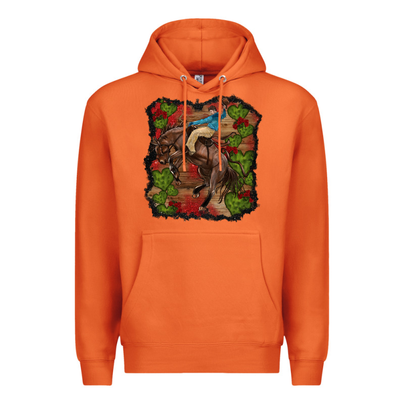 Valentine's Day Cowboy Cactus Rose Premium Hoodie by RanaPortraitStore | Teevron
