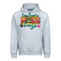Heather Grey less people more dogs paw zillion Urban Hoodie - Zillion Design Studio