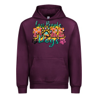 Mauve Wine less people more dogs paw zillion Urban Hoodie - Zillion Design Studio