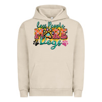 Pigment French Oak less people more dogs paw zillion Urban Hoodie - Zillion Design Studio