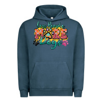 Pigment Midnight Navy less people more dogs paw zillion Urban Hoodie - Zillion Design Studio