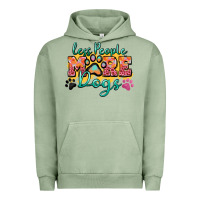 Pigment Oil Green less people more dogs paw zillion Urban Hoodie - Zillion Design Studio