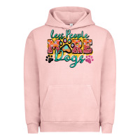 Pigment Salmon less people more dogs paw zillion Urban Hoodie - Zillion Design Studio