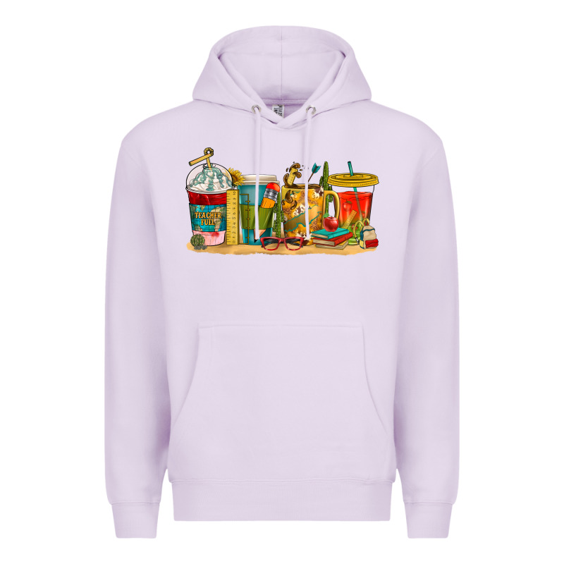 Teacher Fuel Coffee Cups Premium Hoodie by texasbilliewilder | Teevron