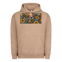 Pigment Burro Cow With Aztec Leopard And Sunflower Urban Hoodie - RanaPortraitStore