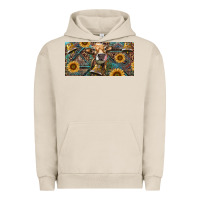 Pigment French Oak Cow With Aztec Leopard And Sunflower Urban Hoodie - RanaPortraitStore