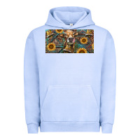 Pigment Grape Ice Cow With Aztec Leopard And Sunflower Urban Hoodie - RanaPortraitStore