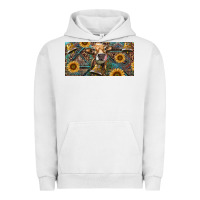 Pigment Lunar Rock Cow With Aztec Leopard And Sunflower Urban Hoodie - RanaPortraitStore