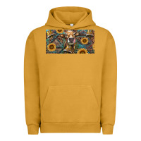 Pigment Peanut Butter Cow With Aztec Leopard And Sunflower Urban Hoodie - RanaPortraitStore