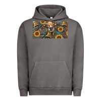 Pigment Tornado Cow With Aztec Leopard And Sunflower Urban Hoodie - RanaPortraitStore