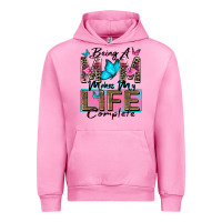 Fuchsia Pink being a mom makes my life complete Urban Hoodie - Zillion Design Studio