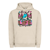 Pigment French Oak being a mom makes my life complete Urban Hoodie - Zillion Design Studio