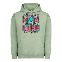 Pigment Oil Green being a mom makes my life complete Urban Hoodie - Zillion Design Studio