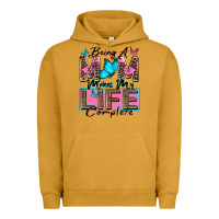 Pigment Peanut Butter being a mom makes my life complete Urban Hoodie - Zillion Design Studio
