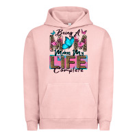 Pigment Salmon being a mom makes my life complete Urban Hoodie - Zillion Design Studio