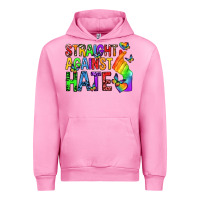 Fuchsia Pink straight against hate pride lgbtq Urban Hoodie - texasbilliewilder