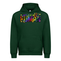 Forest Green we are all human pride lgbtq Urban Hoodie - texasbilliewilder